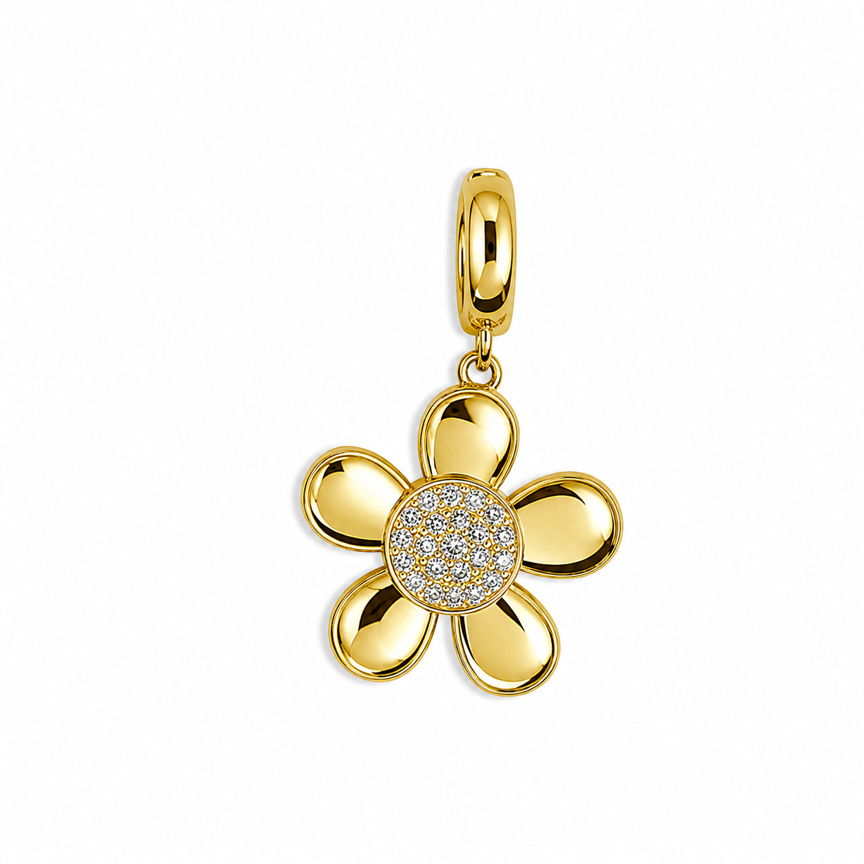 Charm Marguerite Strass Dorée