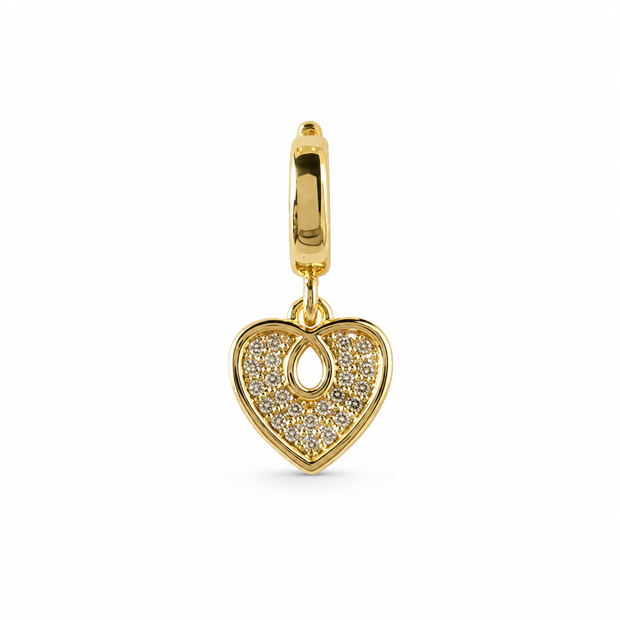 Charm Coeur Strass Doré