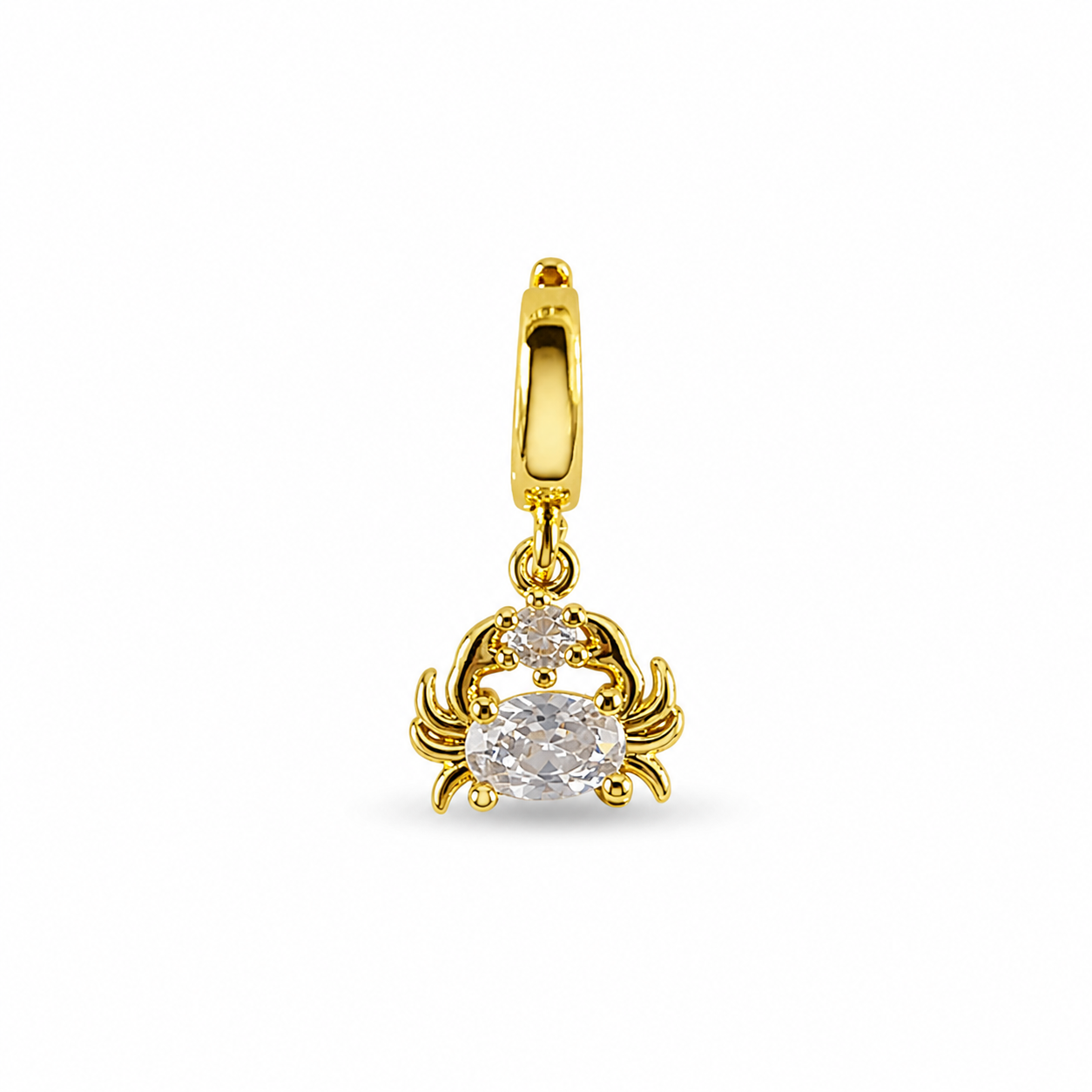 Charm Crabe Zircon Doré