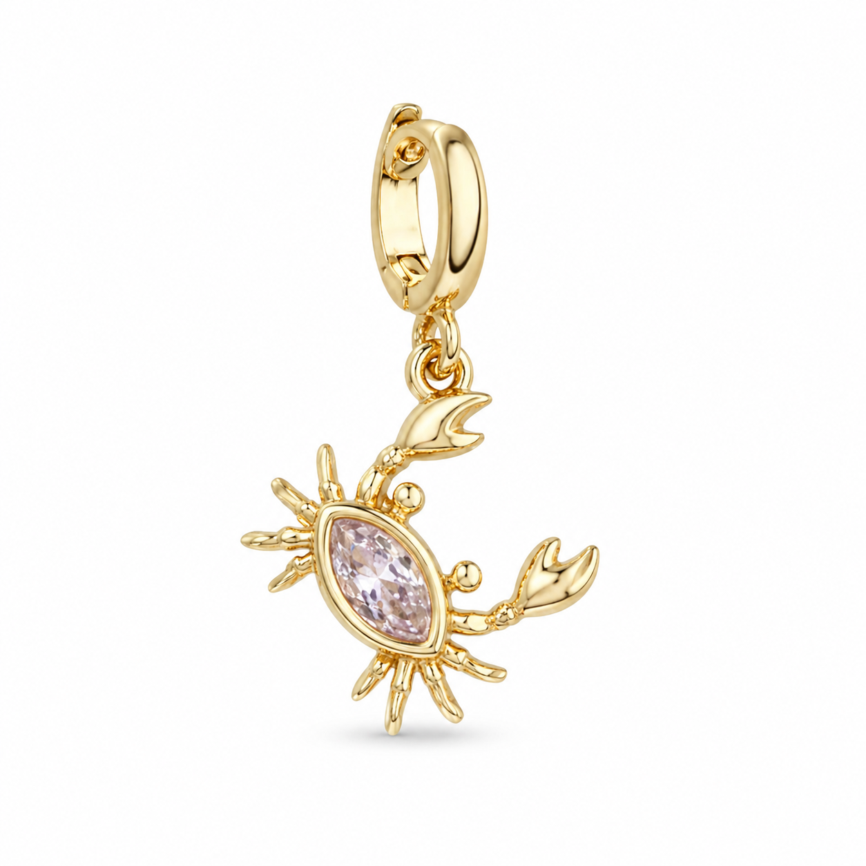 Charm Crabe doré - zircon blanc