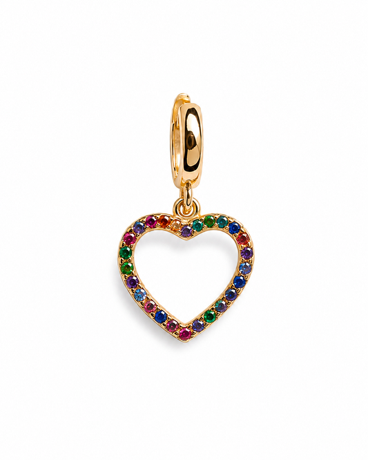 Charm Coeur Multicolore Doré