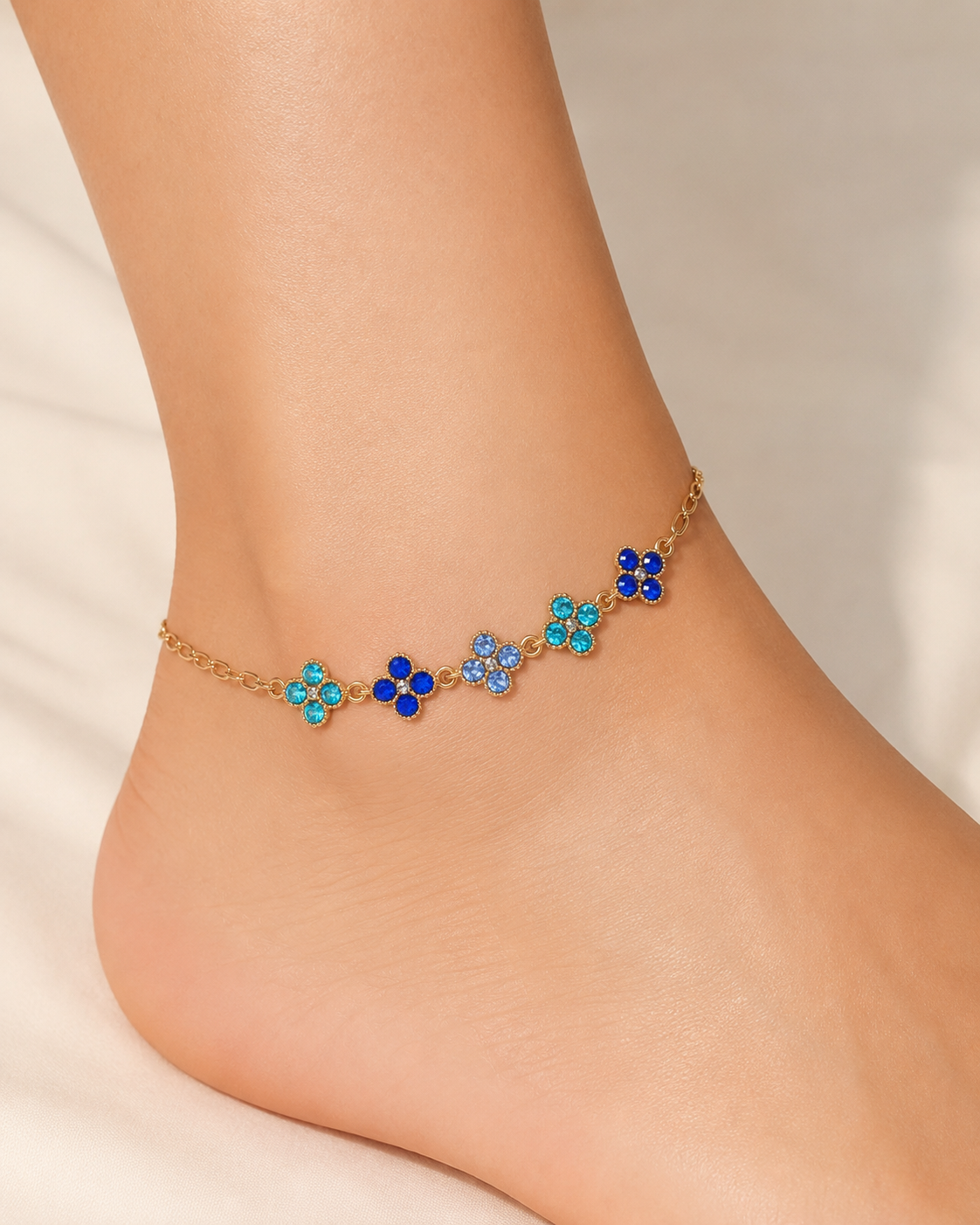 Chaine de Cheville Impératrice Bleue