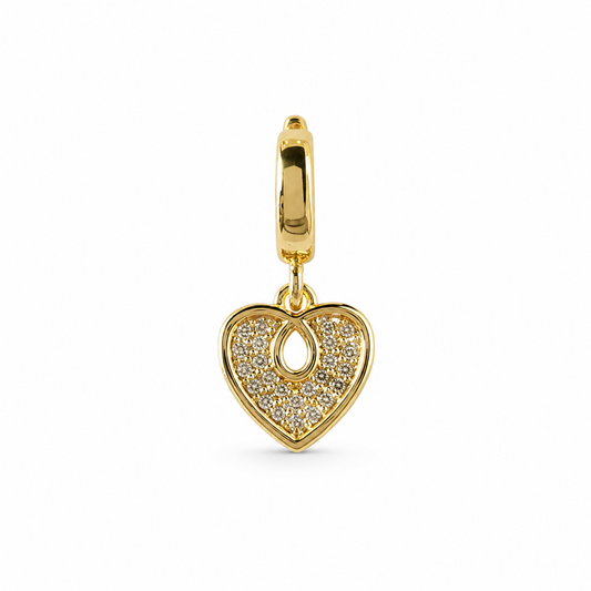 Charm Coeur Strass Doré