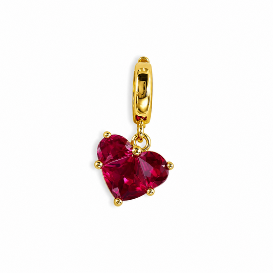 Charm Coeur Cristal Rouge