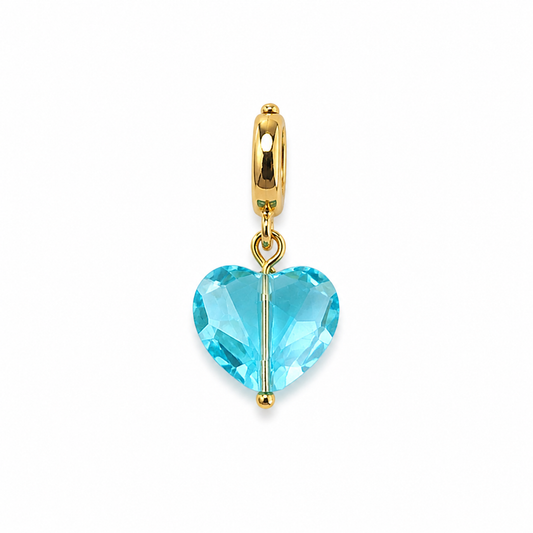 Charm Coeur Bleu cristal
